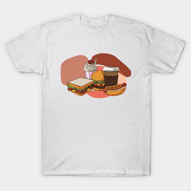 Quintessential all-american meal food | Passion T-Shirt by Art by Ergate